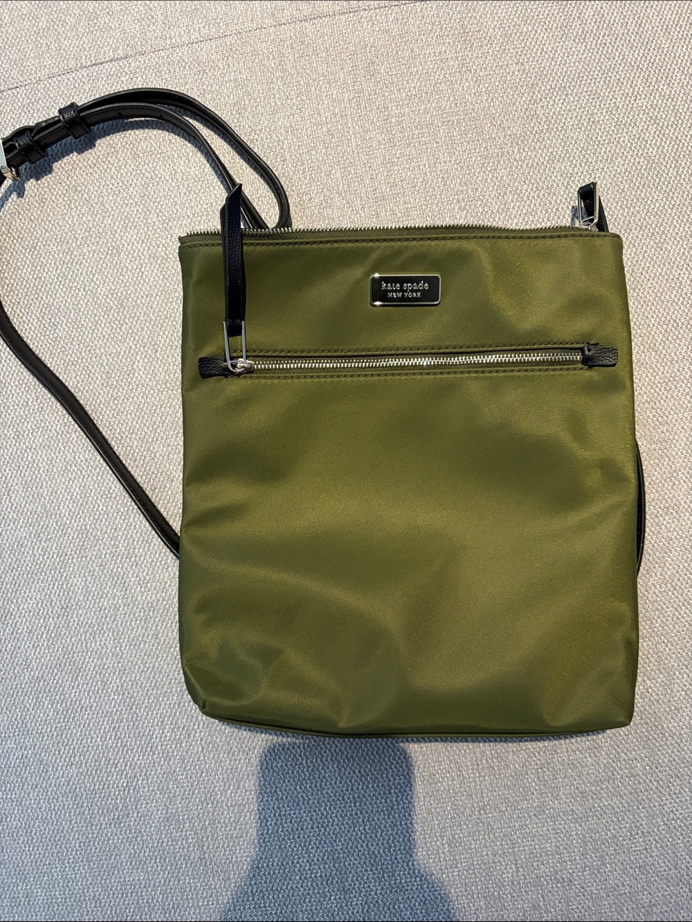 kate spade Olive Green Nylon Crossbody with Black Strap